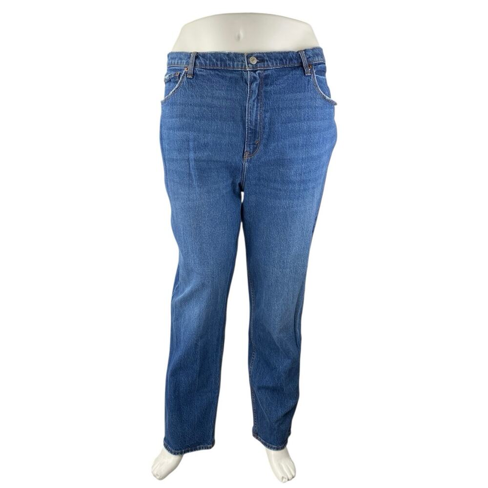 Abercrombie & Fitch The 90s Straight Women's Blue High Rise Denim Jeans Pants 35